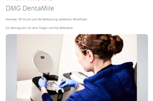 Screenshot des Fachbeitrags zu DentaMile im dental dialogue