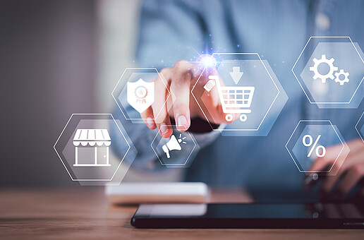 Consumers order in online stores ,Consumer society ,Shopping service on online web ,stores and shop on internet ,online business , convenience ,Organizing product promotions for market competition