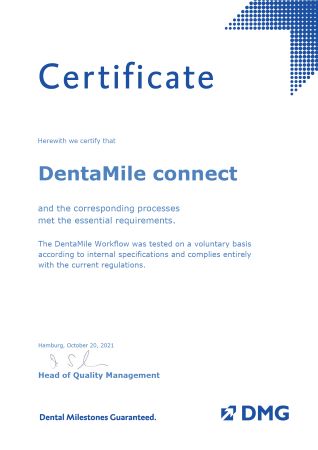 Certificate DentaMile connect