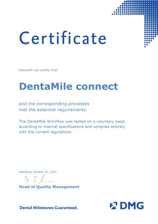 DentaMile connect certificate DentaMile connect certificate